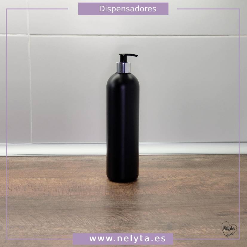 Dispensador negro 750 ml sin etiqueta