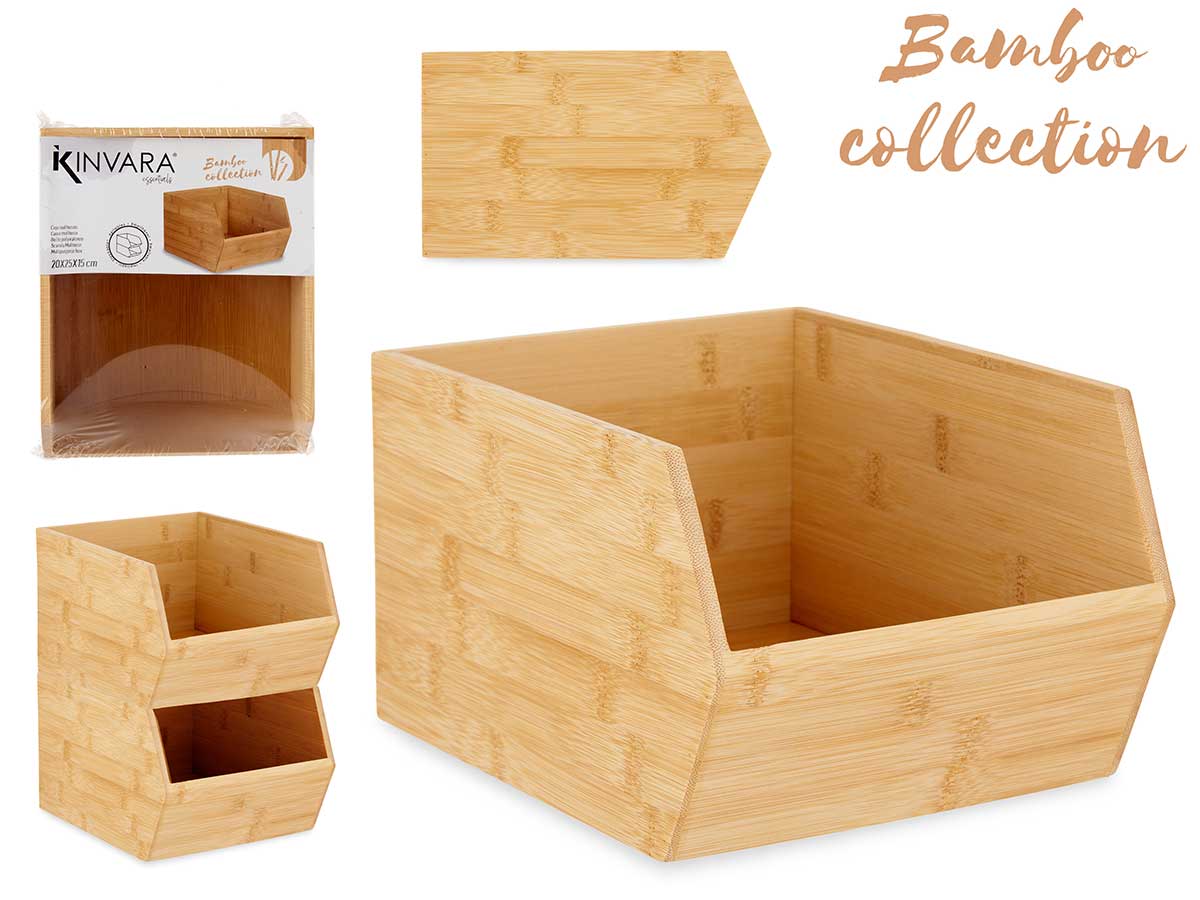 Organizador apilable bambú 25cm - Imagen 3