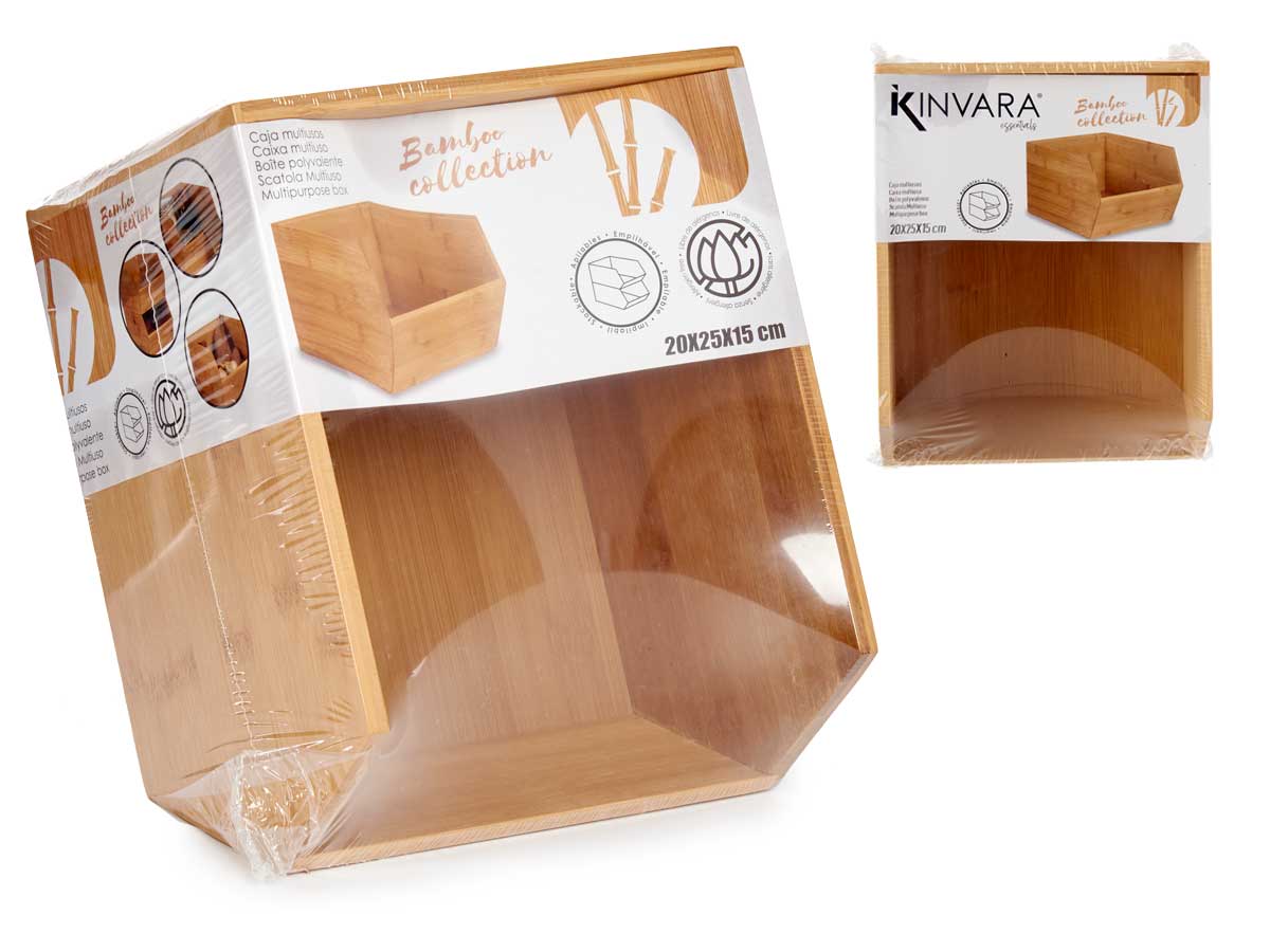 Organizador apilable bambú 25cm - Imagen 4