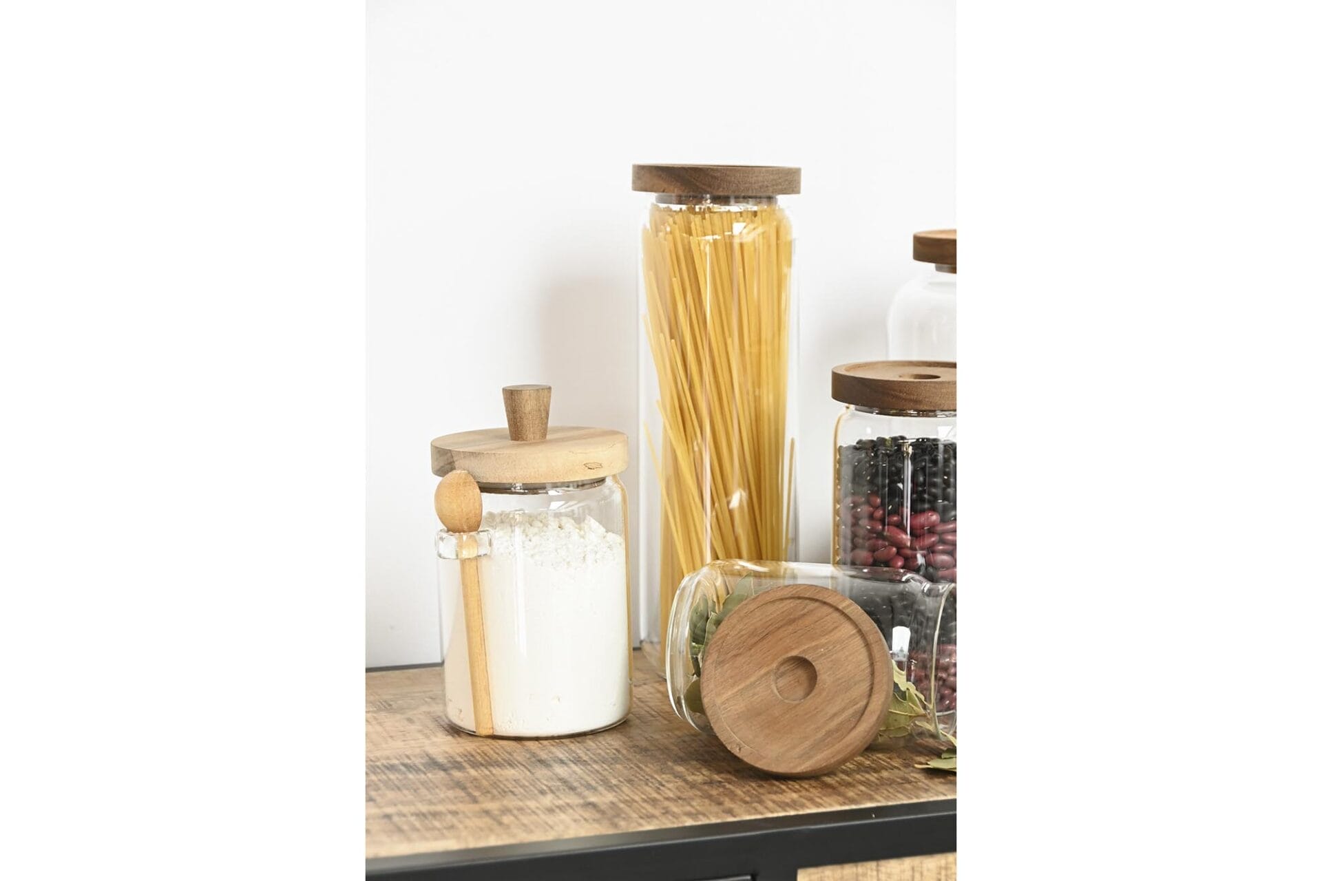 Bote borosilicato y acacia con cuchara - Imagen 2