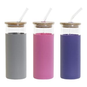 Botella borosilicato con pajita