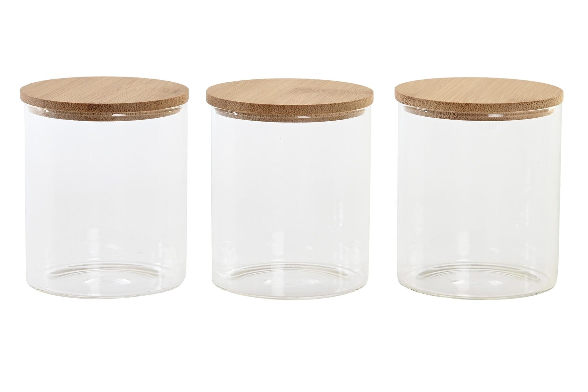 Set de 3 bote borosilicato con soporte de bambu - Imagen 2