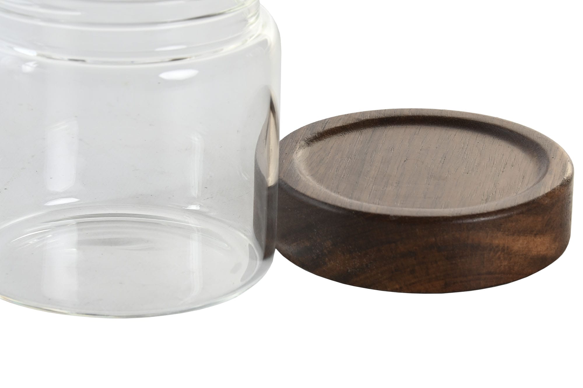 Set 3 botes de cristal y acacia - Imagen 2